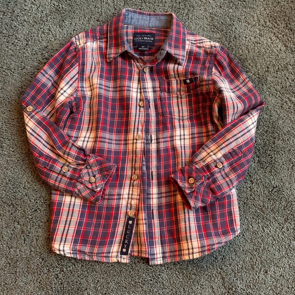 🌟Lucky (4T) Button Down Plaid Shirt🌟